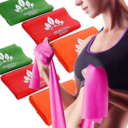 Product Cover Micrael Home Solid Exercise Resistance Band Set of 3 Long Fitness Stretch Bands Home Gym Kit For Strength Training, Physical Therapy, Pilates, Chair Exercises 59 x 5.9 inches