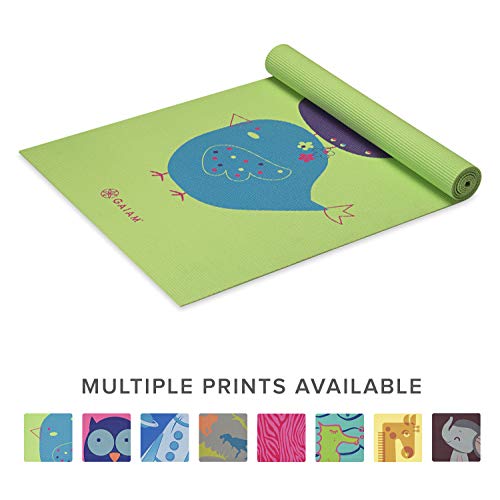 Product Cover Gaiam Kids Yoga Mat Exercise Mat, Yoga for Kids with Fun Prints - Playtime for Babies, Active & Calm Toddlers and Young Children, Birdsong, 3mm