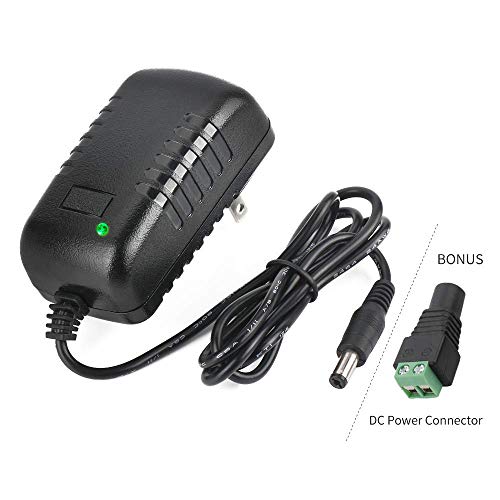 Product Cover AC Adapter, YIFENG 12V/2A AC DC Switching Power Supply Adapter(Input 100-240V, Output 12V 2A) with DC Connector Gift 