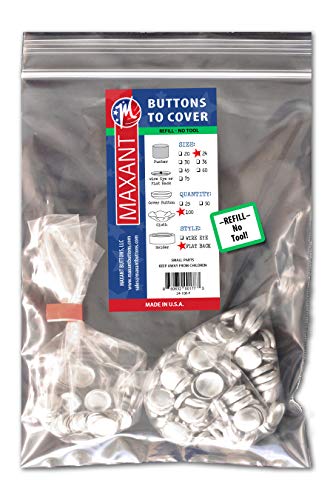 Product Cover 100 Buttons to Cover - Made in USA - Self Cover Buttons with flat backs - size 24
