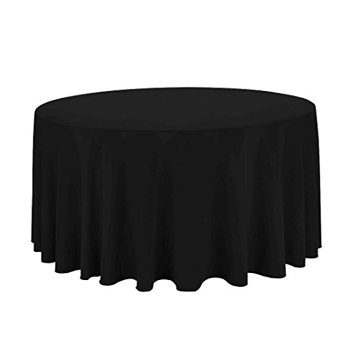 Product Cover Craft and Party - 10 pcs Round Tablecloth for Home, Party, Wedding or Restaurant Use. (Black, 120