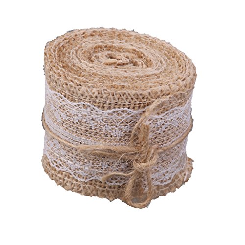 Product Cover Generic Hessian White Lace Burlap Craft Ribbon For Vintage Wedding Home Décor