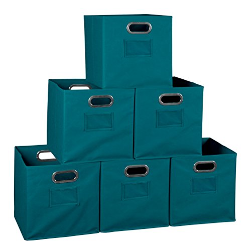 Product Cover Niche Set of 6 Cubo Foldable Fabric Bins- Teal
