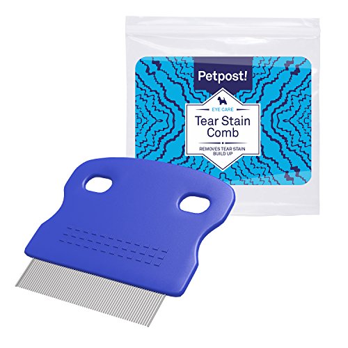 Product Cover Petpost | Tear Stain Remover Comb for Dogs - Extra Fine Tooth Rake Gently & Effectively Gets Rid of Crust, Mucus, and Gunk Around Your Shih Tsu or Maltese