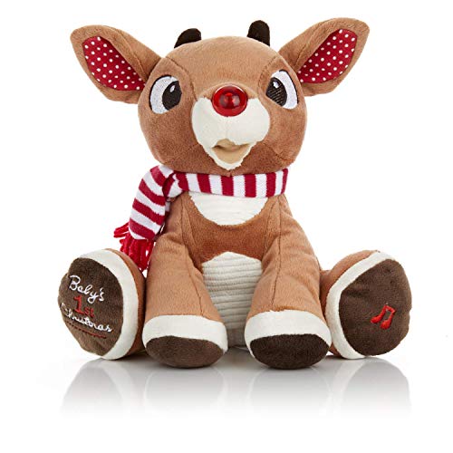 Product Cover Rudolph The Red-Nosed Reindeer Baby's First Christmas Plush with Music and Lights, 8 Inches