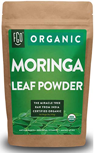 Product Cover Organic Moringa Oleifera Leaf Powder | Perfect for Smoothies, Drinks, Tea & Recipes | 100% Raw From India | 16oz Resealable Kraft Bag (1 Pound) | by Feel Good Organics