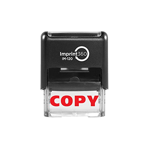Product Cover Imprint 360 AS-IMP1004 - Copy (Solid), Heavy Duty Commerical Quality Self-Inking Rubber Stamp, Red Ink, 9/16