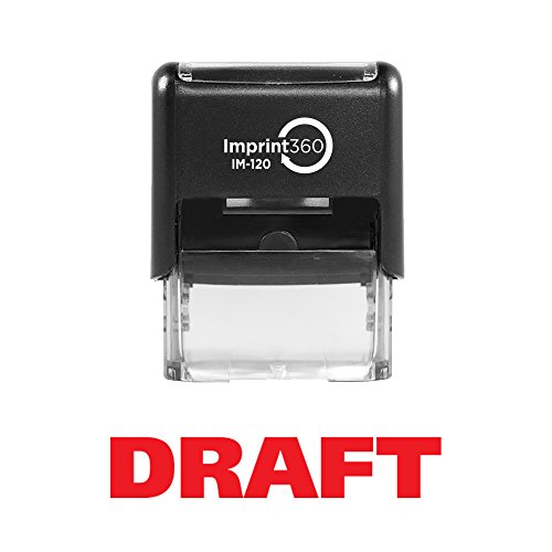 Product Cover Supply360 AS-IMP1006 - DRAFT, Heavy Duty Commerical Quality Self-Inking Rubber Stamp, Red Ink, 9/16