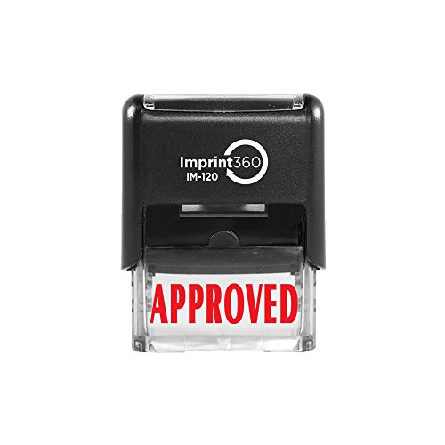 Product Cover Imprint 360 AS-IMP1020 - Approved, Heavy Duty Commerical Quality Self-Inking Rubber Stamp, Red Ink, 9/16