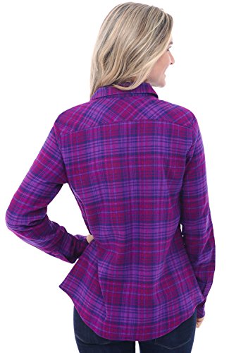 Product Cover Alexander Del Rossa Womens Flannel Shirt, Button-Down Cotton Boyfriend Top
