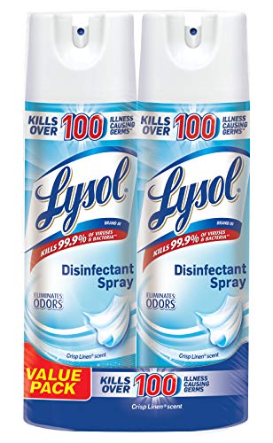 Product Cover Lysol Disinfectant Spray, Crisp Linen, 38oz (2X19oz)