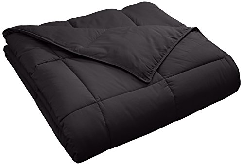 Product Cover Superior Classic All-Season Down Alternative Comforter with Baffle Box Construction, Twin, Black