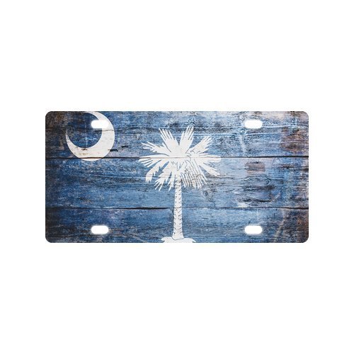 Product Cover New Arrival! Novelty Tag Vintage South Carolina State Flag Wood Pattern Durable Aluminum Car License Plate 12