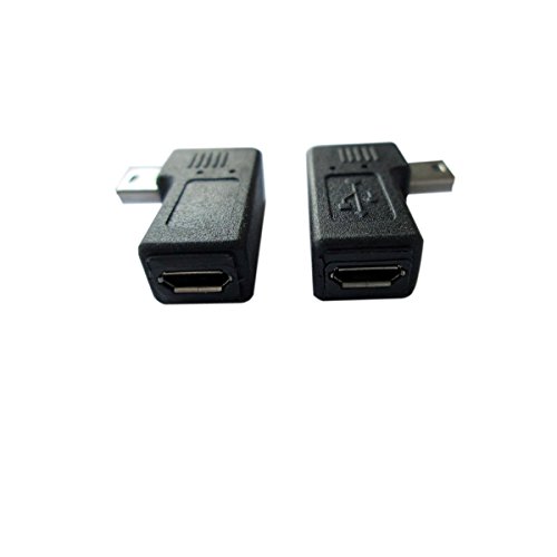 Product Cover AKOAK USB 2.0 Adapter Plug?1 Pair 90 Degree Left and Right Angle Mini USB Male to Micro USB Female Connector Adapter