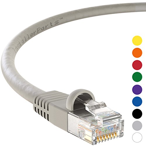 Product Cover InstallerParts CAT5E Ethernet Cable 125 FT Gray - UTP Booted - Professional Series - 1 Gigabit/Sec Network/Internet Cable, 350MHZ