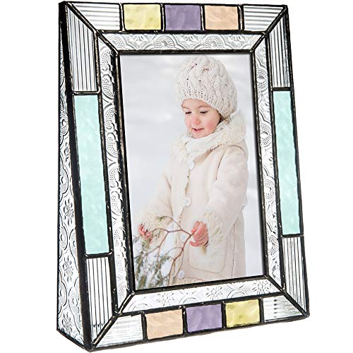 Product Cover 4x6 Picture Frames Colorful Glass Photo Frame Table Top Blue Peach Purple Turquoise Home Decor Family J Devlin Pic 372-46V