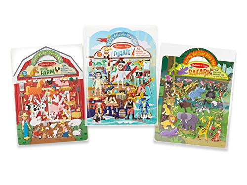 Product Cover Melissa & Doug Puffy Sticker Play Sets - Safari, Pirate, On the Farm