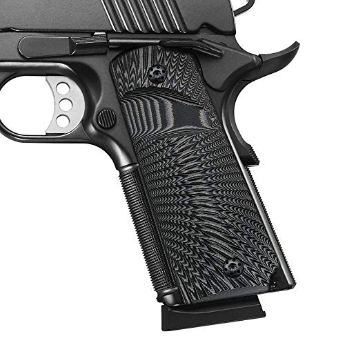 Product Cover Cool Hand 1911 Full Size G10 Grips, Screws Included, Big Scoop, Ambi Safety Cut, Sunburst Texture, Gun Metal Color
