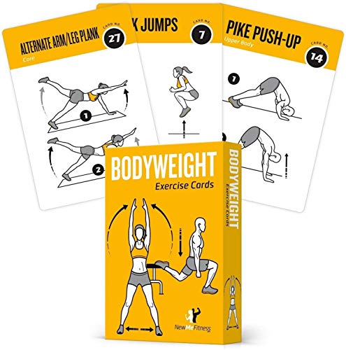 Product Cover Bodyweight Exercise Cards Home Gym Workout Personal Trainer Fitness Program Guide Tones Core Ab Legs Glutes Chest Bicepts Total Upper Body Workouts Calisthenics Training Routine
