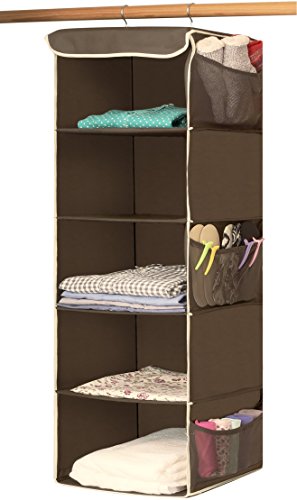 Product Cover Simple Houseware 5 Shelves Hanging Closet Organizer, Bronze