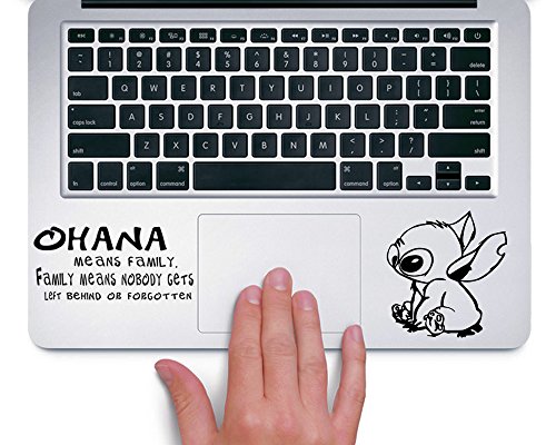 Product Cover Stitch Ohana Means Family Disney - Trackpad Apple Macbook Laptop Vinyl Sticker Decal