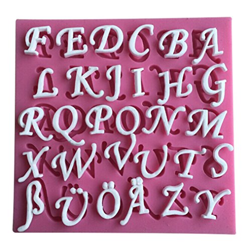 Product Cover FLY 26 English Letters Fondant Silicone Cake Mold Cooking Tools,Pink