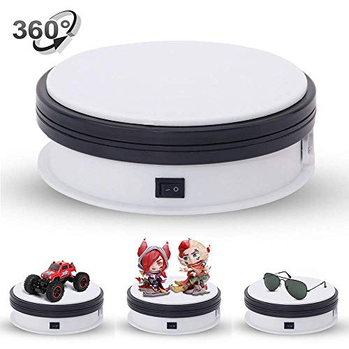 Product Cover Yuanj Motorized Turntable Display, 360 Degree Electric Rotating Display Turntable for Display Jewelry, Watch, Digital Product, Shampoo, Glass, Bag, Models, Diecast, Jewelry and Collectibles