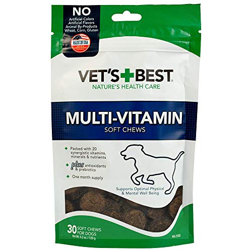 Product Cover Vet's Best Multi-Vitamin Soft Chew Dog Supplements | Vitamins for Dogs | Supports Dogs Physical & Mental Health | 30 Day Supply