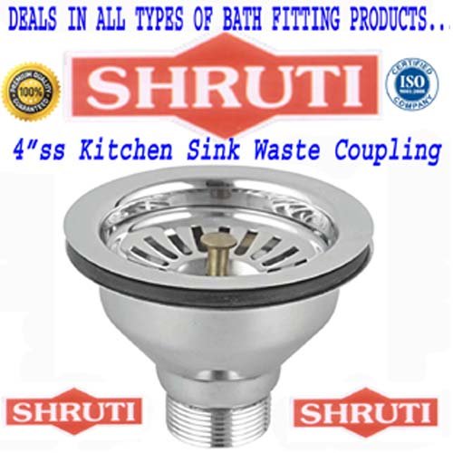 Product Cover SHRUTI Stainless Steel Kitchen Sink Waste Coupling (Metal, Standard Size)
