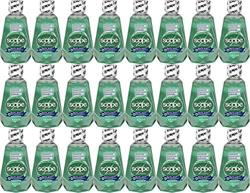 Product Cover Scope Outlast Mouthwash, Long Lasting Mint, Travel Size, 1.2 Fl Ounce (Case of 24)