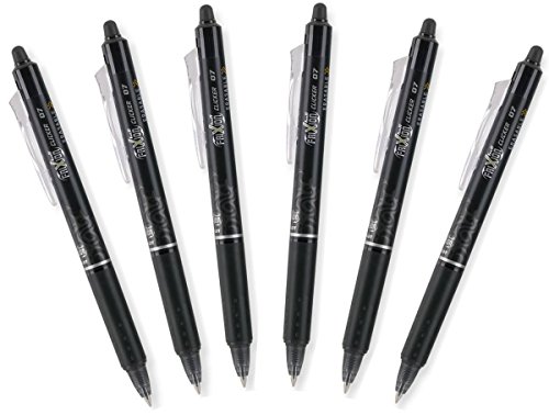 Product Cover Pilot FriXion Clicker 0.7mm, Erasable Gel Pens, Fine Point, Black Ink, Pack Of 6