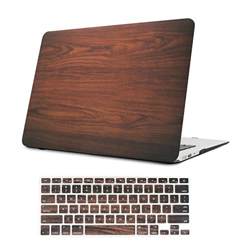 Product Cover iCasso 2 in 1 MacBook Air 13 Inch Case Durable Rubber Coated Plastic Cover for MacBook Air 13 Inch Model A1369/A1466 with Keyboard Cover (Brown)