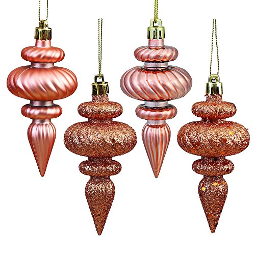 Product Cover Vickerman N500058 Shatterproof Finial with 4 Separate Finishes (shiny, matte, glitter and sequin) in 8 per box, 4