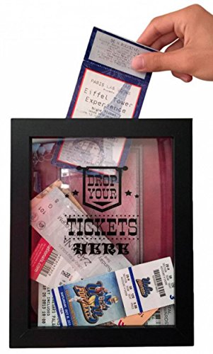 Product Cover TicketShadowBox - 8x10 Memento Frame - Large Slot on Top of Frame - Memory Box Storage for Any Size Tickets. Best Top Loading Shadowbox for The Concert Movie Theater & Sporting Event Ticket Stubs