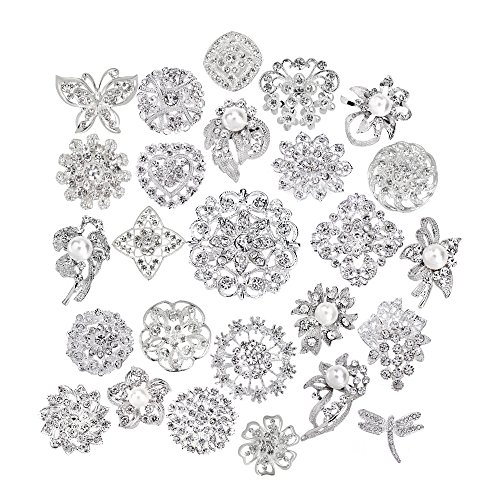 Product Cover Lot 25pcs bridal and wedding brooch button bouquet kit set Brooches for women
