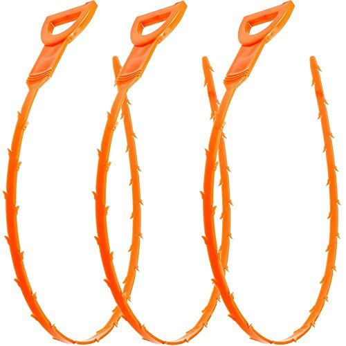 Product Cover Vastar 3 Pack 19.6 Inch Drain Snake Hair Drain Clog Remover Cleaning Tool