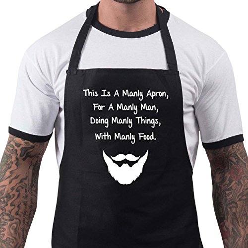 Product Cover BBQ Apron Funny Aprons This Is a Manly Apron Barbecue Grill Kitchen Gift