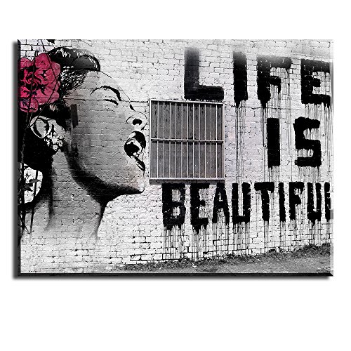 Product Cover Canvas Wall Art for Bedroom, PIY Life is Beautiful Picture Gallery Canvas Prints Home Decor, 1