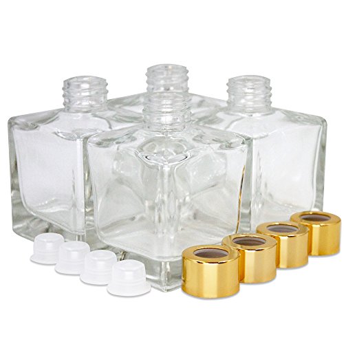 Product Cover Feel Fragrance TM's Large Square Glass Diffuser Bottles Set of 4 - 3.7