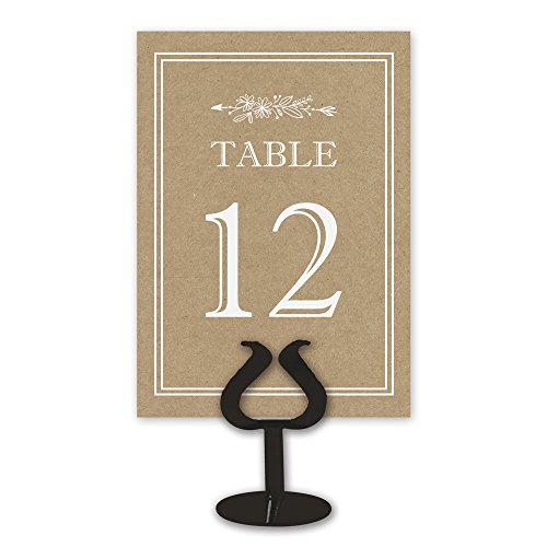 Product Cover Double Sided Table Card Numbers, 1-25, Kraft Table Numbers for Wedding Receptions, Events, and Parties
