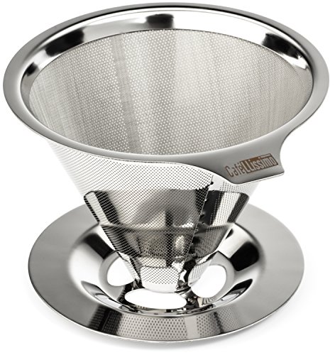 Product Cover Cafellissimo Paperless Pour Over Coffee Maker, 188 (304) Stainless Steel Reusable Drip Cone Coffee Filter, Single Cup Coffee Brewer