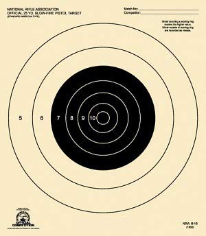 Product Cover 25 Yard Slow Fire Pistol Target, Official NRA Target B-16, Bullseye Target, (Black, 50)