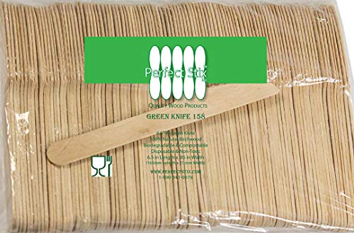 Product Cover Perfect Stix Green Knive 158-250ct Disposable Wooden Knives (Pack of 250)