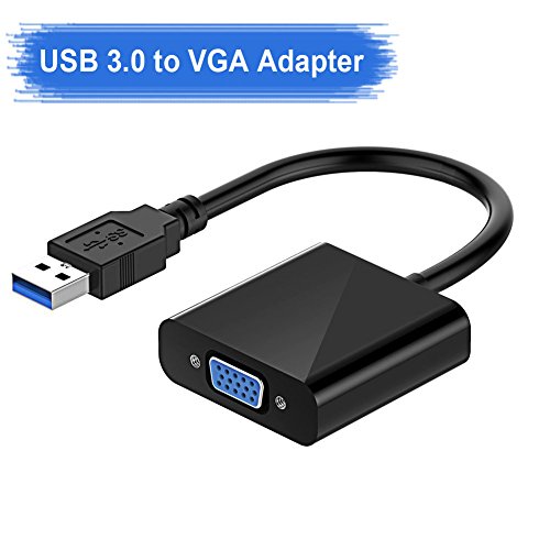 Product Cover USB to VGA Adapter,USB 3.0 to VGA Adapter Multi-Display Video Converter- PC Laptop Windows 7/8/8.1/10,Desktop, Laptop, PC, Monitor, Projector, HDTV, Chromebook (Black-)