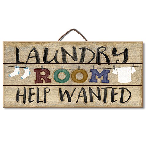 Product Cover Highland Home Laundry Room Help Wanted Slatted Pallet Wood Sign Made in The USA