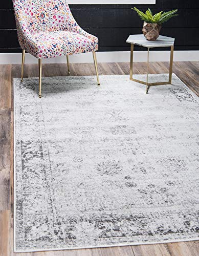 Product Cover Unique Loom 3134033 Sofia Collection Traditional Vintage Beige Area Rug, 8' 0 x 10' 0 Rectangle, Gray