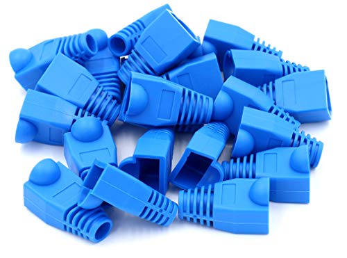 Product Cover iexcell 100 Pcs Blue RJ45 Ethernet Network Cable Strain Relief Boots
