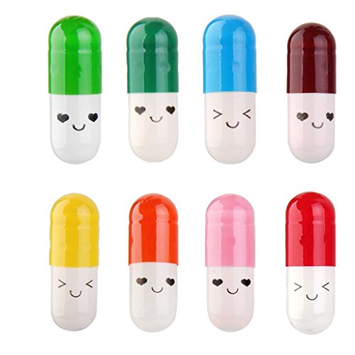 Product Cover Honbay 50 Pcs Message in a Bottle Capsule Letter Cute Love Friendship Half Color Pill