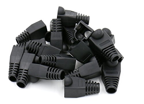 Product Cover iexcell 100 Pcs Black RJ45 Ethernet Network Cable Strain Relief Boots