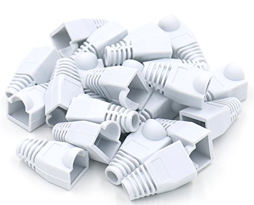 Product Cover iexcell 100 Pcs White RJ45 Ethernet Network Cable Strain Relief Boots